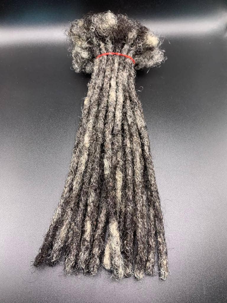 Elimicah - Wholesale Hair Extensions - Salt and Pepper Handmade Dreadlock  100% Human hair Extensio1