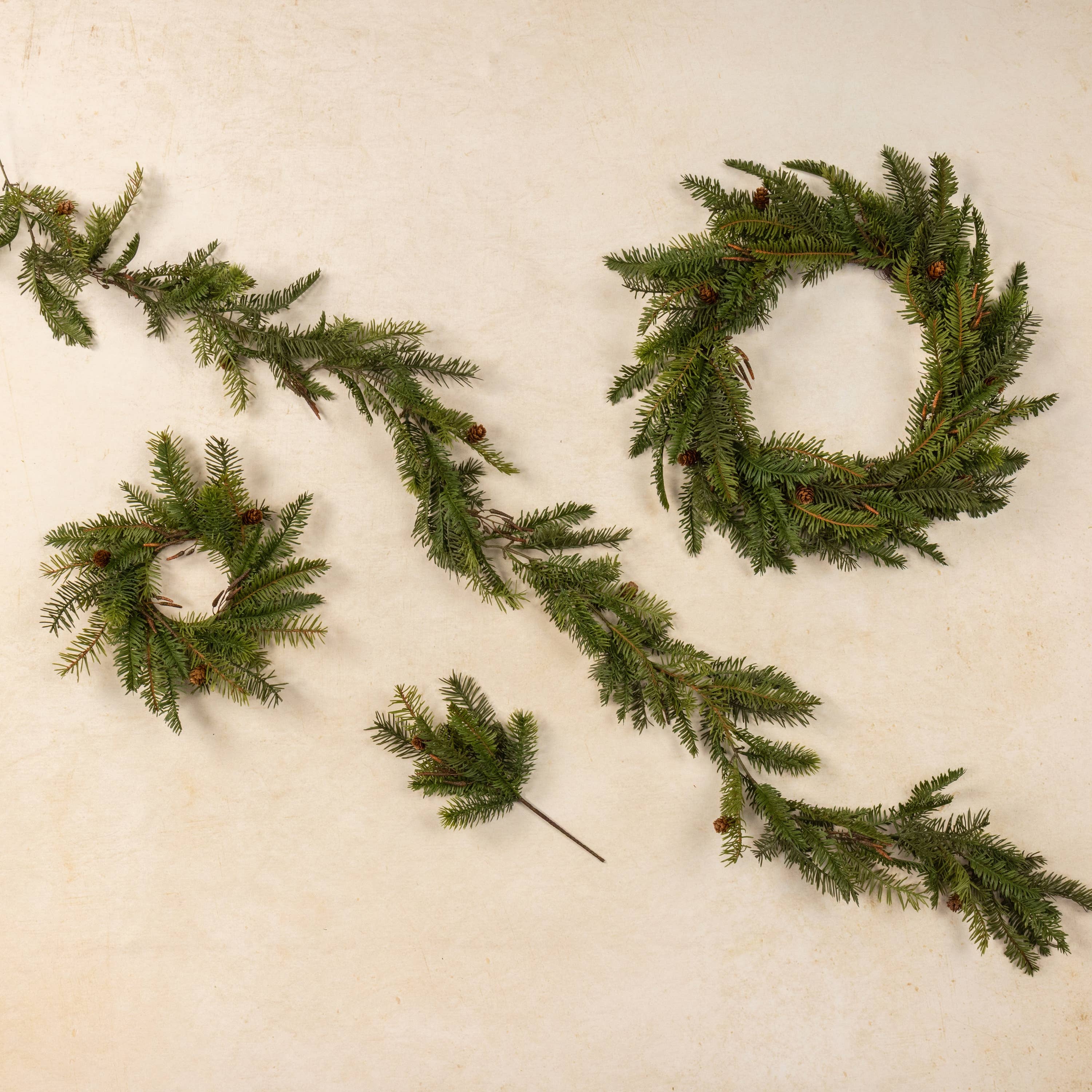 Ragon House - Wholesale Artificial Plant - 13.5"  HEMLOCK & DOUGLAS FIR W/ MINI PINECONE PICK3