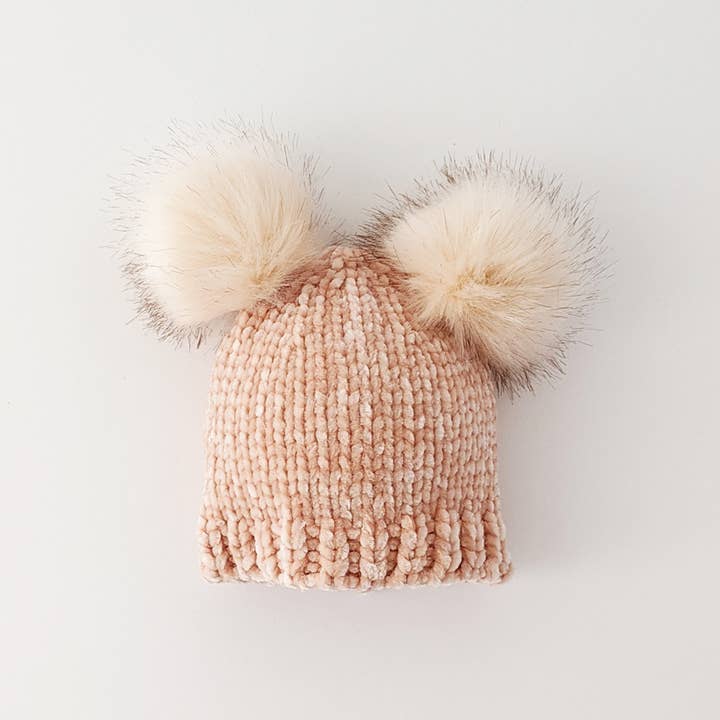 Huggalugs - Wholesale Beanie - Kids - Champagne Chenille Beanie Hat Baby & Kids
