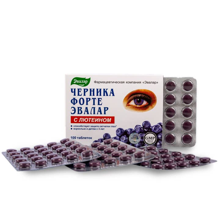 SiberianGreen – wholesale Oralt tillskott/Vitamin – Blåbär Blåbär Forte av Evalar Vitamins Lutein 100 Tabs