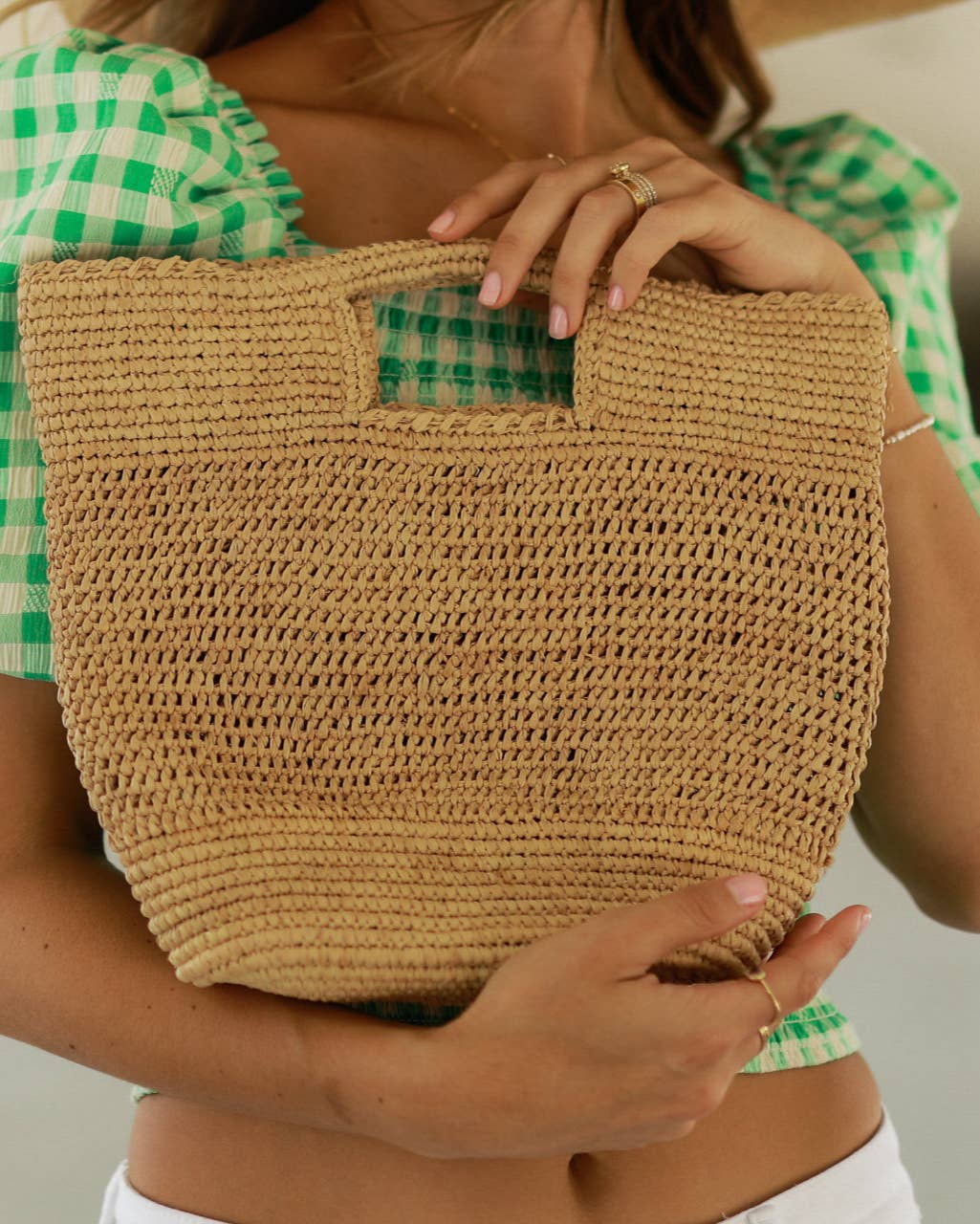 Shebobo - Wholesale Top Handle Bag - Women's - Mini ConCon Crochet Petite Straw Basket5