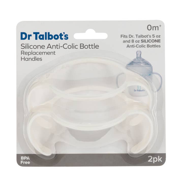 Poignées de rechange anti-coliques pour biberons en silicone, paquet de 2 pour la vente par Dr. Talbot's