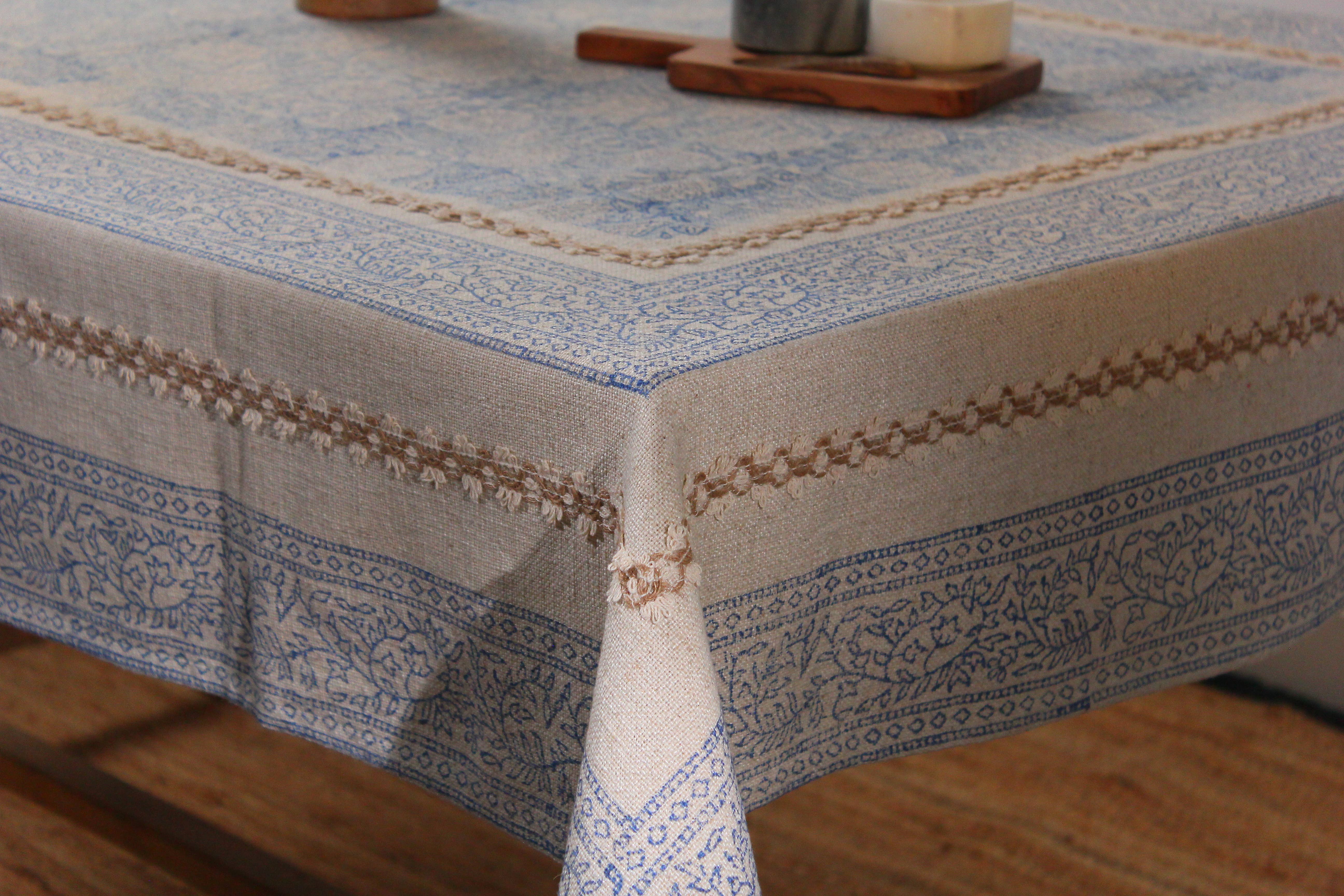 Eyda Homes - Wholesale Tablecloth - Handmade Cotton Tablecloth | Floral Block Print Table Cover8