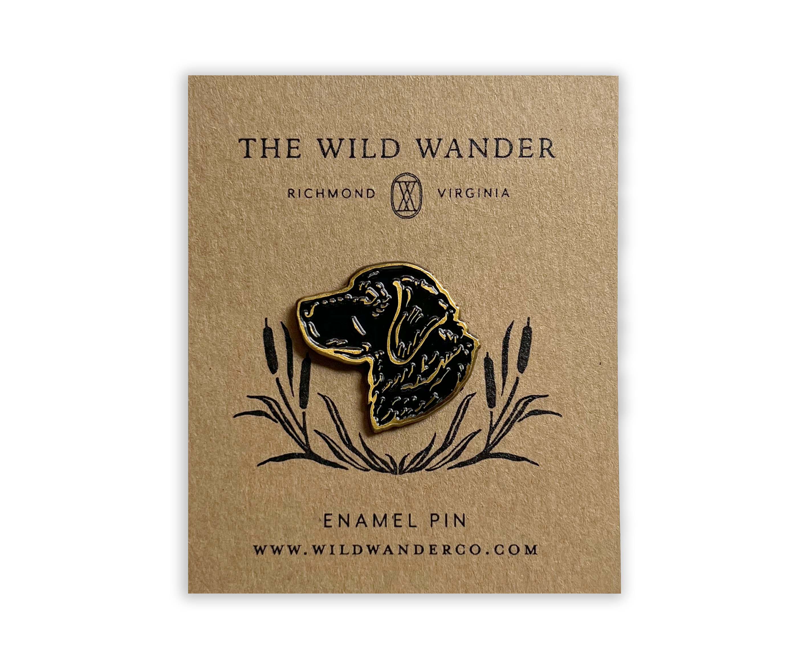 The Wild Wander - Wholesale Lapel Pin/Button - Black Lab Dog Enamel Pin