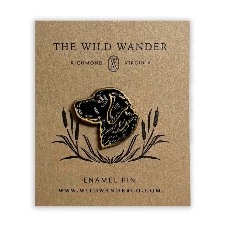 The Wild Wander - Wholesale Lapel Pin/Button - Black Lab Dog Enamel Pin0
