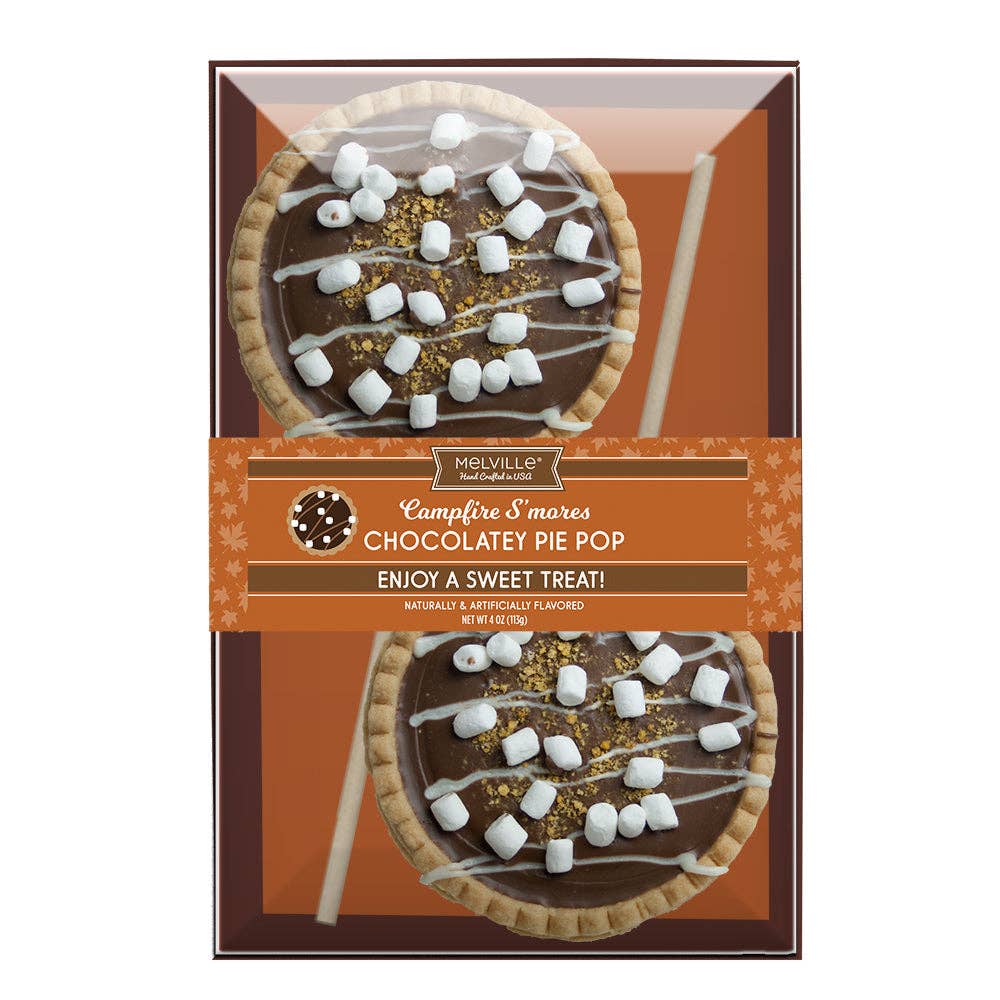 Melville Candy Company - Vente Friandises enrobées de chocolat - Sucettes de tarte au fudge au chocolat au lait S'more1