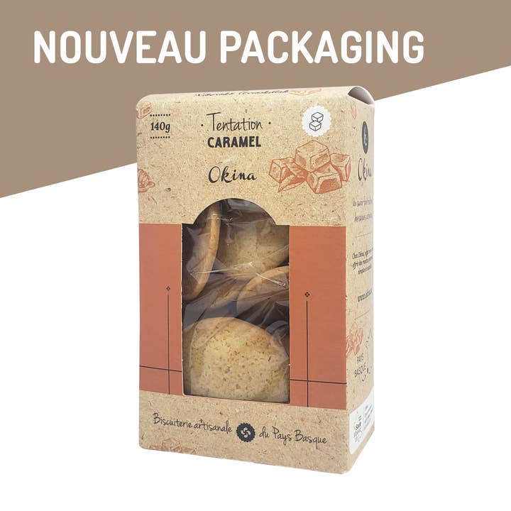 Ny förpackning - Kakor Frestelse Karamell för wholesale av OKINA