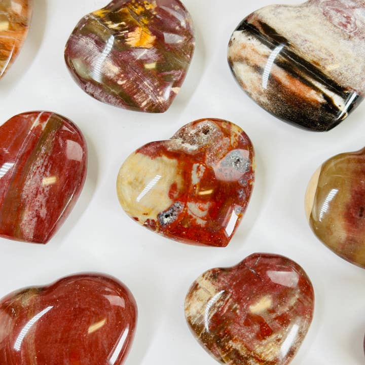 Cœurs en cristal poli en jaspe polychrome pour la vente par Rock Paradise