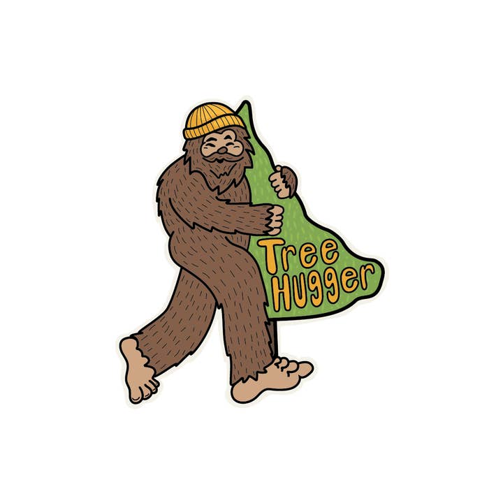 Bigfoot Tree Hugger - Vinyl Sticker for wholesale by Graphic Heart