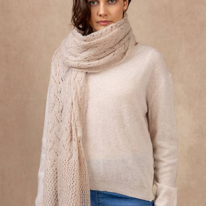 NAÏS PARIS - Wholesale Scarf - Women's - OPENWORK MOHAIR WOOL SHAWL33