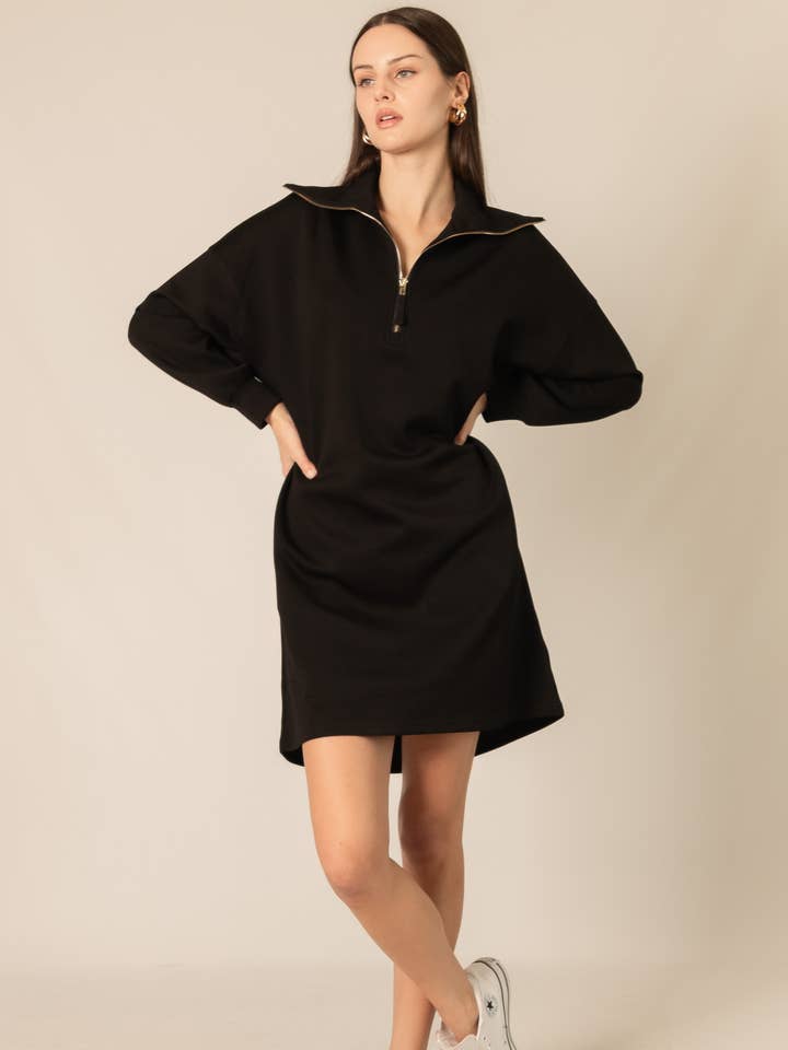 P. CILL – wholesale Klänning - Dam – P. CILL Smör Modal Kvartalsdragkedja Långärmad Klänning2