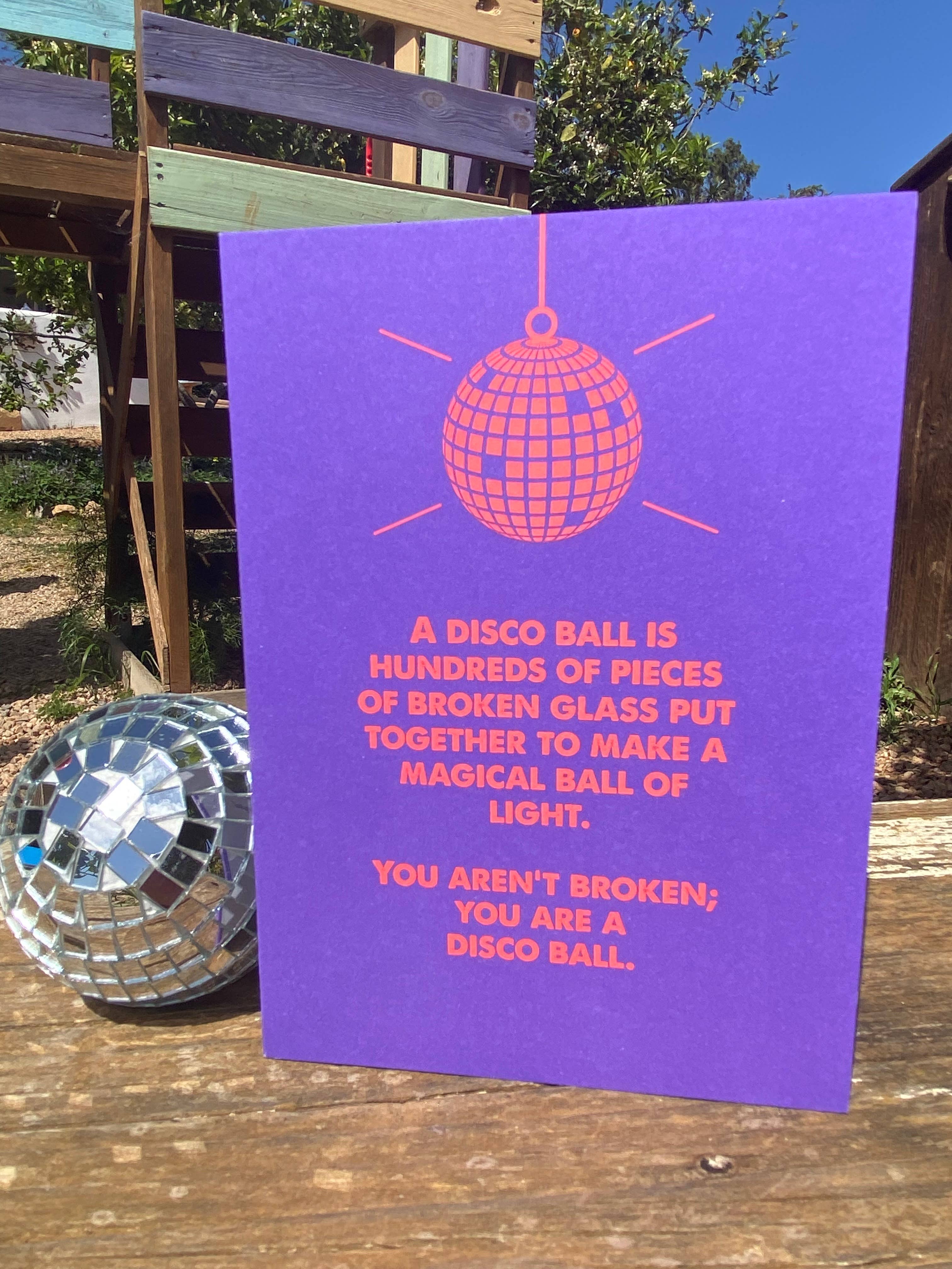 LoveLossDiscoballs – wholesale Encouragement card – You Are A Disco Ball | Bright Inspirational Greeting Card 2