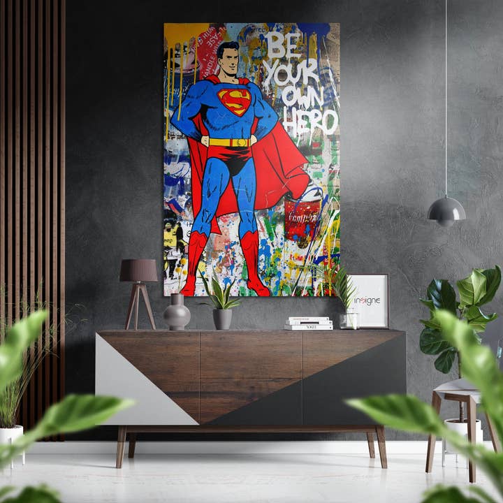 Superman Brushed Aluminium Dibond Wall Art for wholesale by Insigne