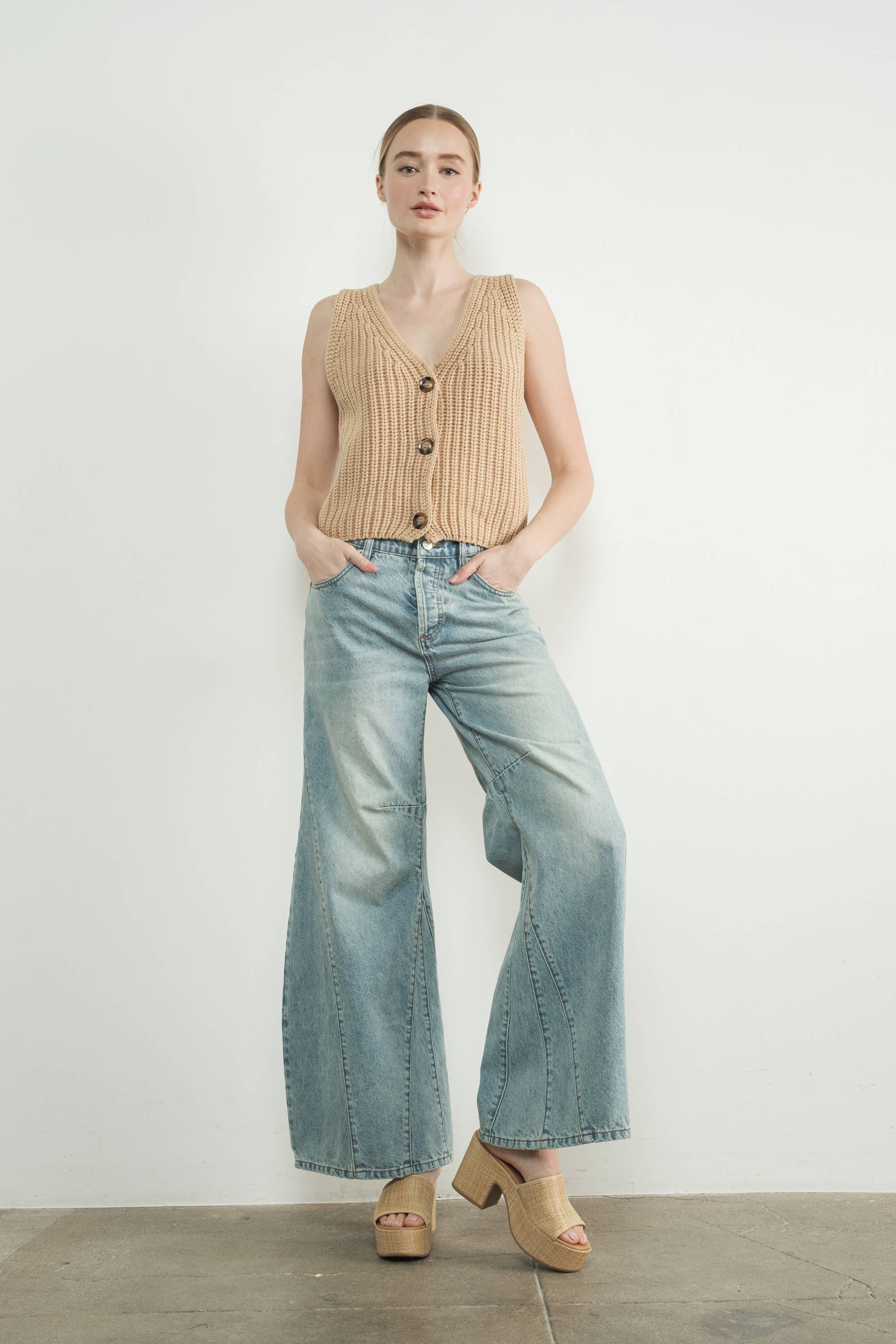 Aaron & Amber – Engroshandel Strikvest/slipover – Kvinder – MAS3218 VINTAGE VASKET SWEATER VEST5