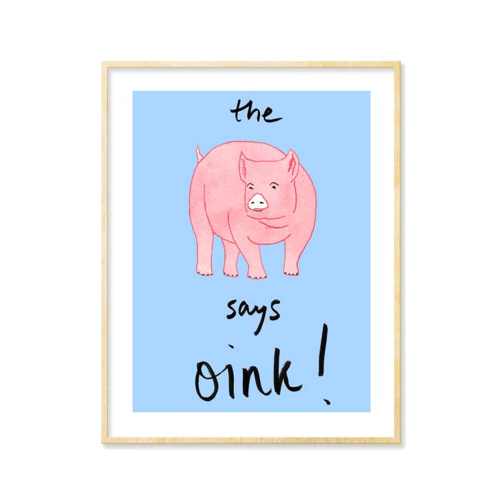 Das Schwein sagt OINK - Kunstdruck für den Großhandel von Tamara Garvey Illustration