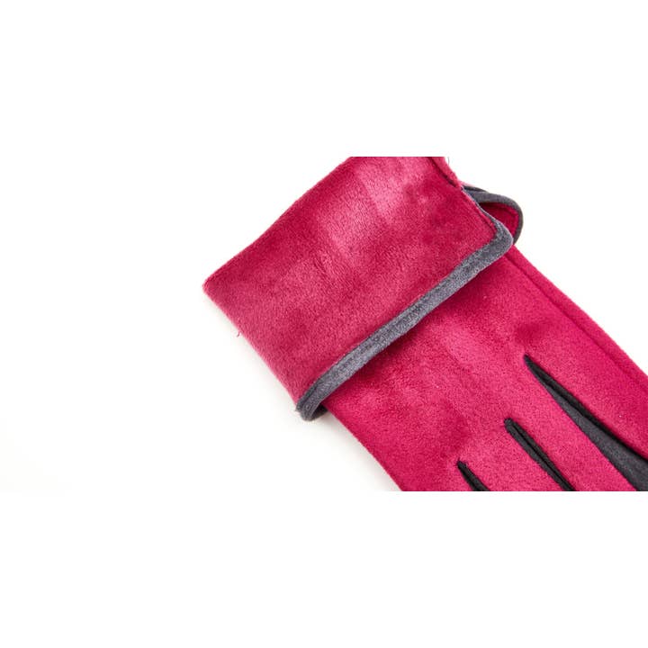 Aavion – wholesale Gloves – Women's – Women's Faux Suede Touchscreen Gloves–Stylish Trim & Button4