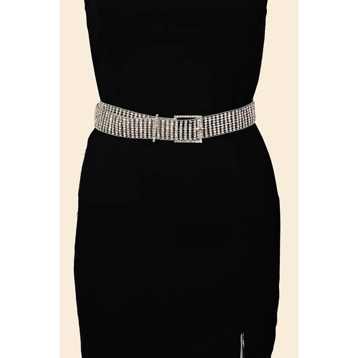 Anarchy Street - Wholesale Belt - Women's - Square Buckle Rhinestone Chain Belt