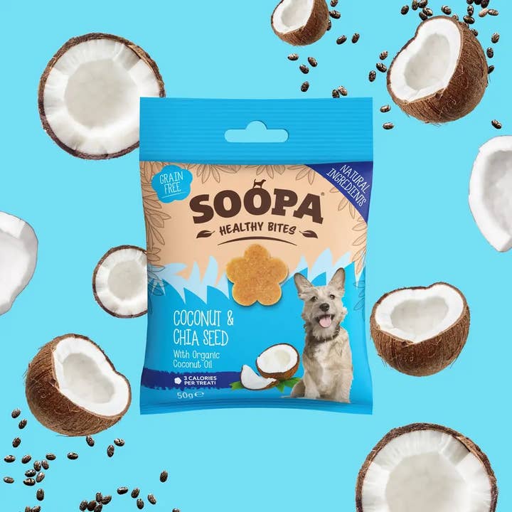Soopa UK - Wholesale Pet Treats - Dog - Coconut & Chia Seed Dog Treats