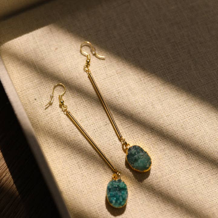 Leto Accessories - Wholesale Dangle earrings - Crystal Gemstone Drop Statement Earrings7