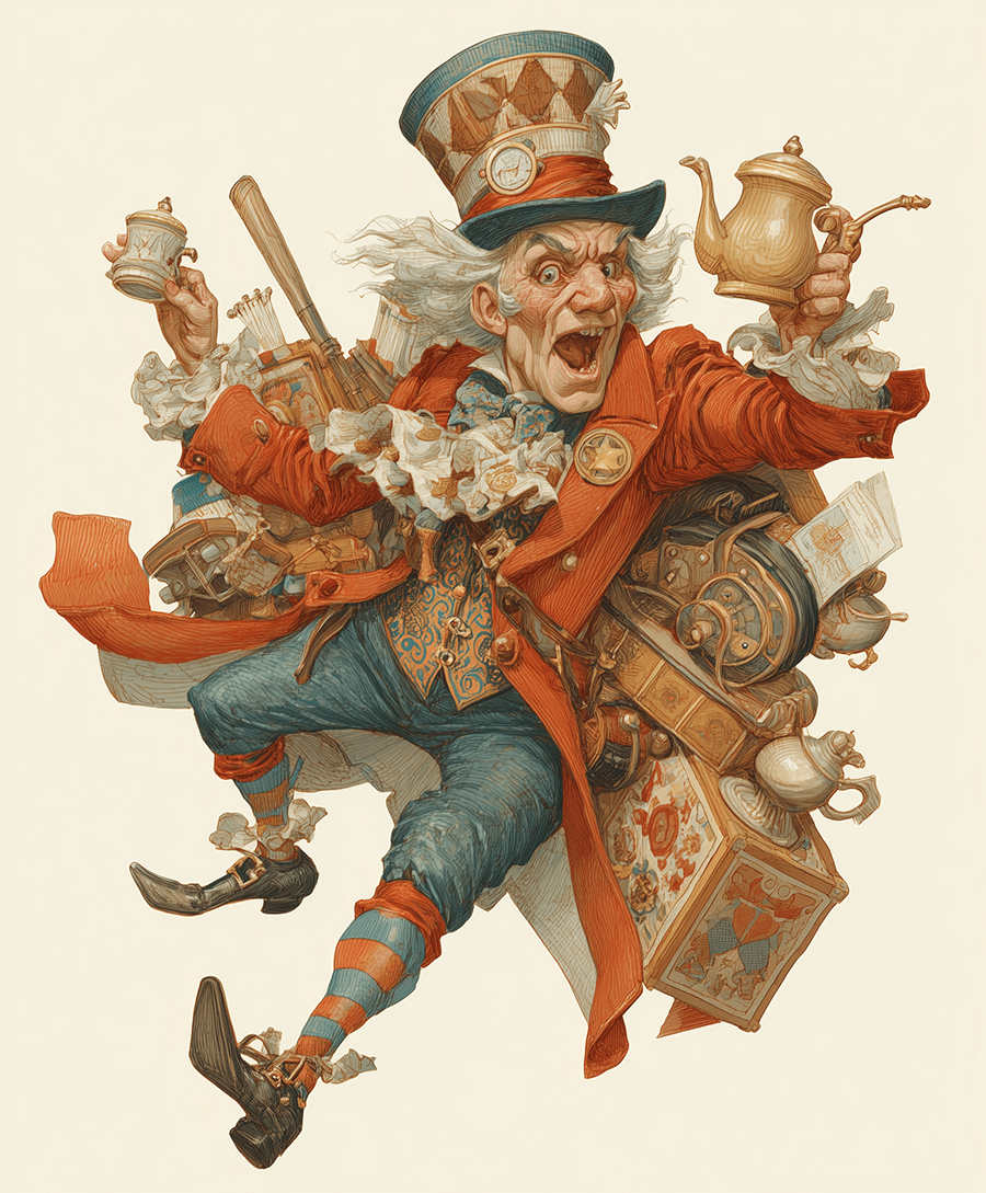 Mowbi - Wholesale Art Print - Mad Hatter Madness art print - 8"x10" Artwork for 11"x14" Frame0