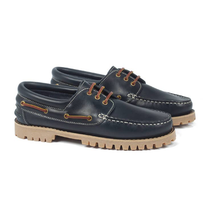 PAXTON-MARINO blue leather boat for wholesale by Men's Heritage