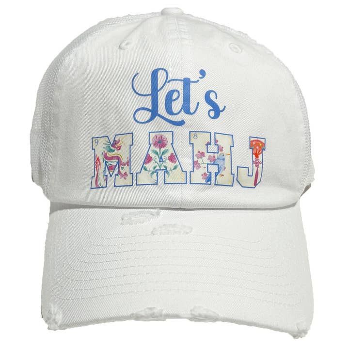 Let's Mahj Women's Vintage Style Mahjong Baseball Cap for wholesale by May & Gray