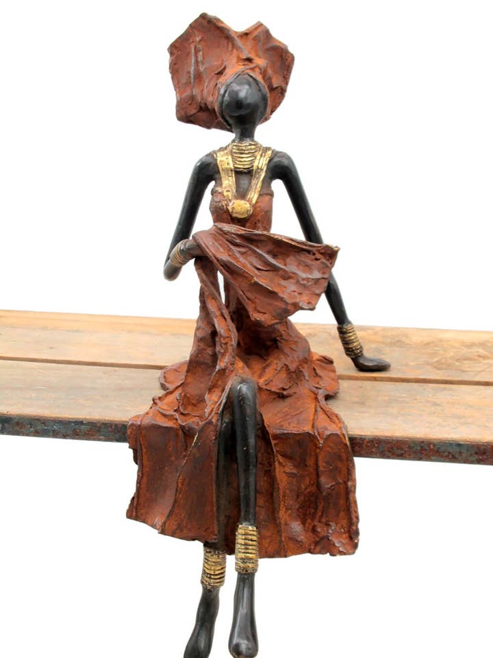Bronze sitzend 40 cm braun Nr. 6 für den Großhandel von Lafi Bala