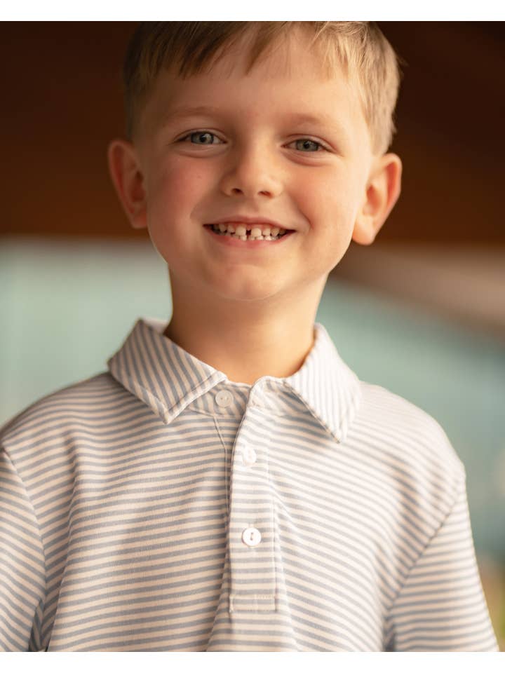 The Yellow Lamb - Wholesale T-Shirt - Kids - Patrick Shirt: Beacon Blue Stripe