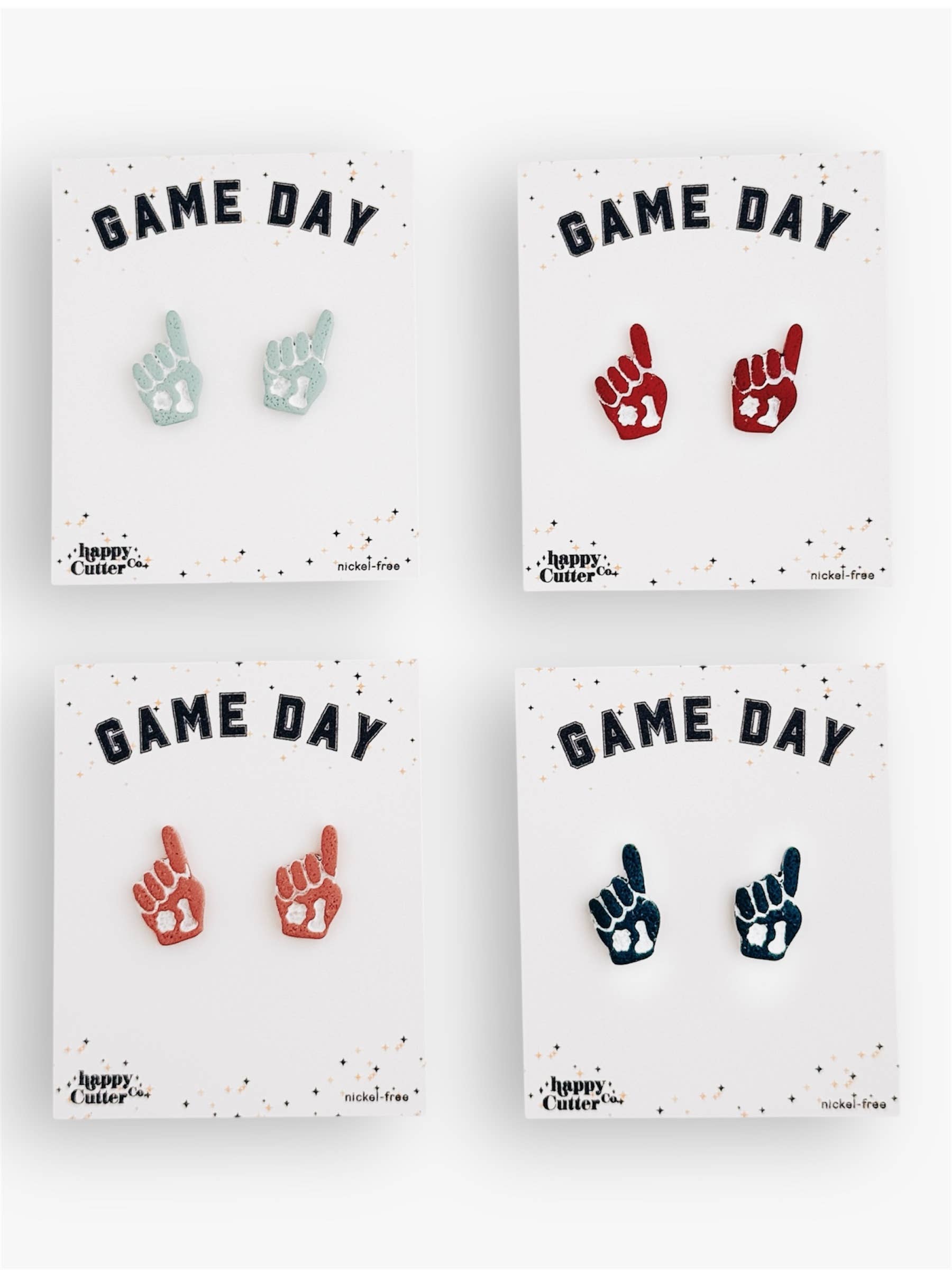 Happy Cutter Co - Vente Clous d'oreille - Boucles d'oreilles couleur personnalisée de l'équipe | Boucles d'oreilles doigt en mousse #10