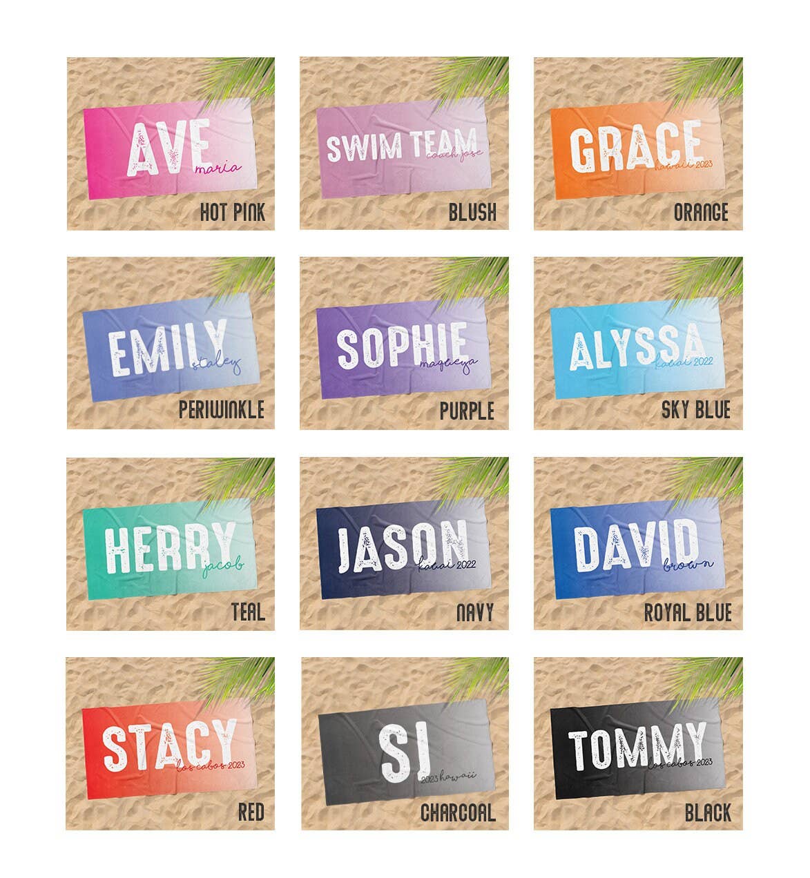 BloomAngel - Wholesale Beach Towel - Personalized Beach & Bath Towel with Custom Name #113