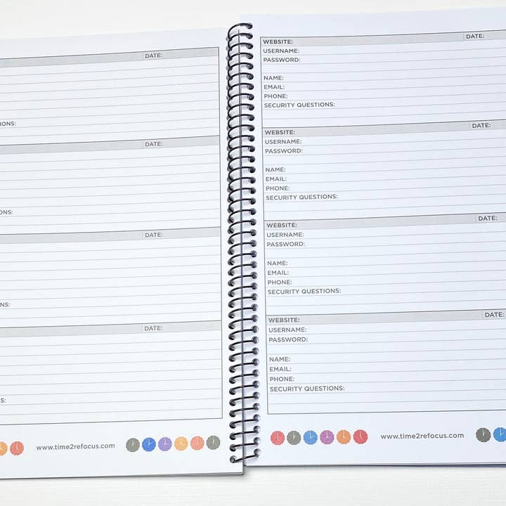 RE-FOCUS THE CREATIVE OFFICE - Wholesale Journal/Diary - Large Password Keeper Journal with Alphabetical Tabs