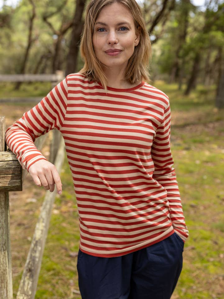 Danejubii Modal Tee Nougat/Chili for wholesale by Danefae København