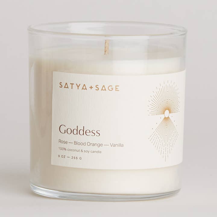 9oz. Goddess Candle for wholesale by Satya + Sage