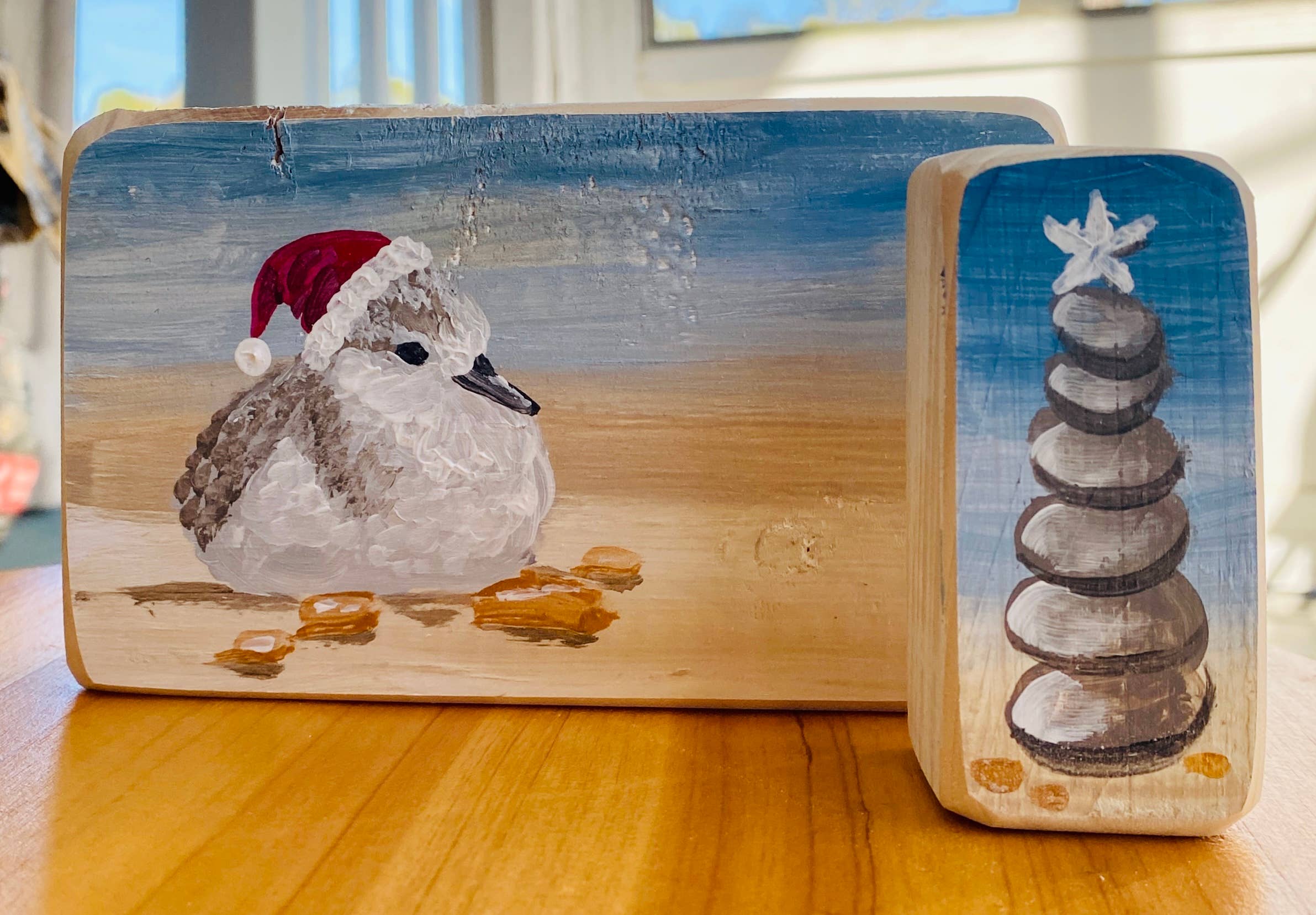 Kelly Jean Paintings – Großhandel Weihnachtsschmuck – Handbemaltes Weihnachtsuferläufer- und Kieselbaum-Set1