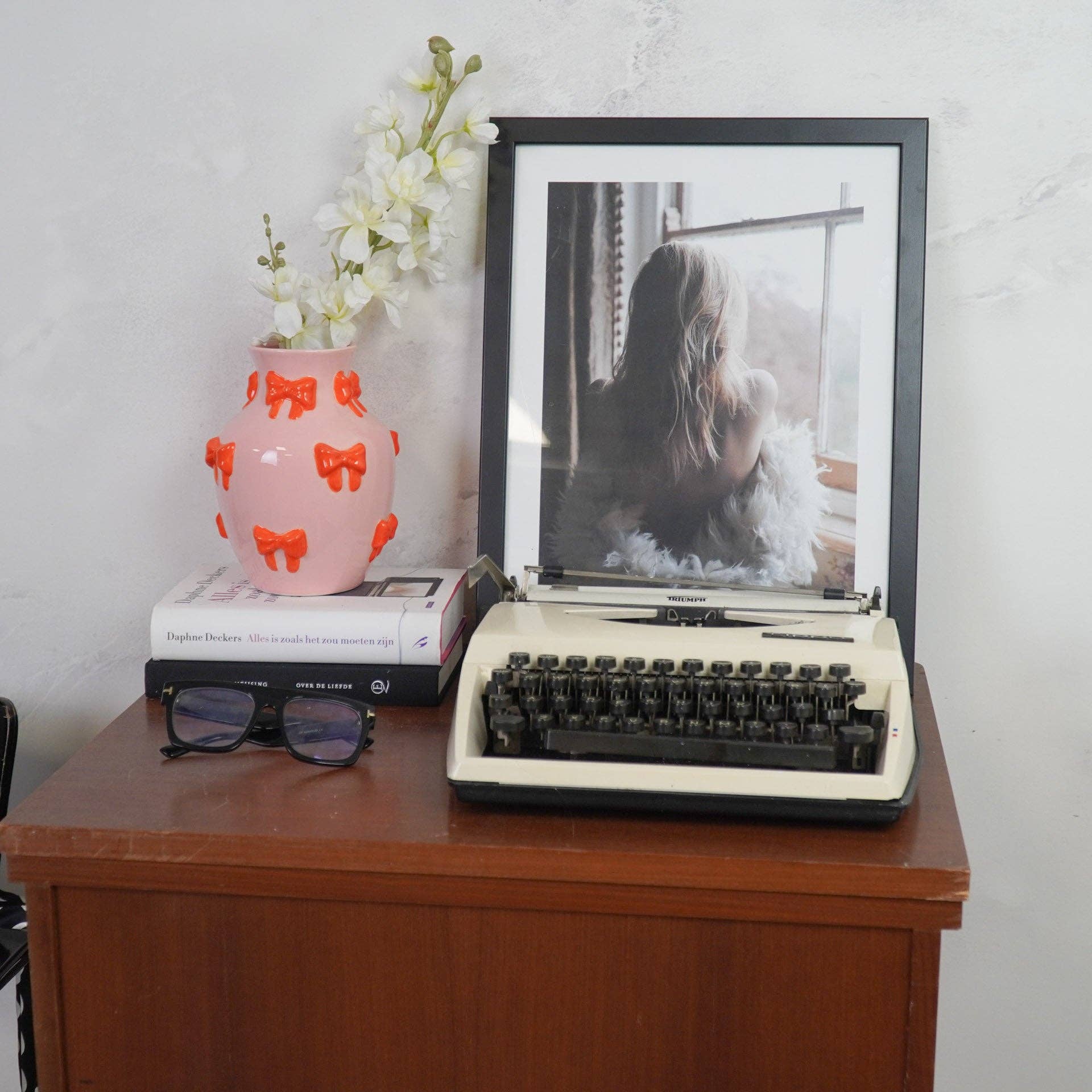 Housevitamin bv - Wholesale Vase - Vase - Flower Vase Ribbons - Pink/Orange - 14x14x19cm2