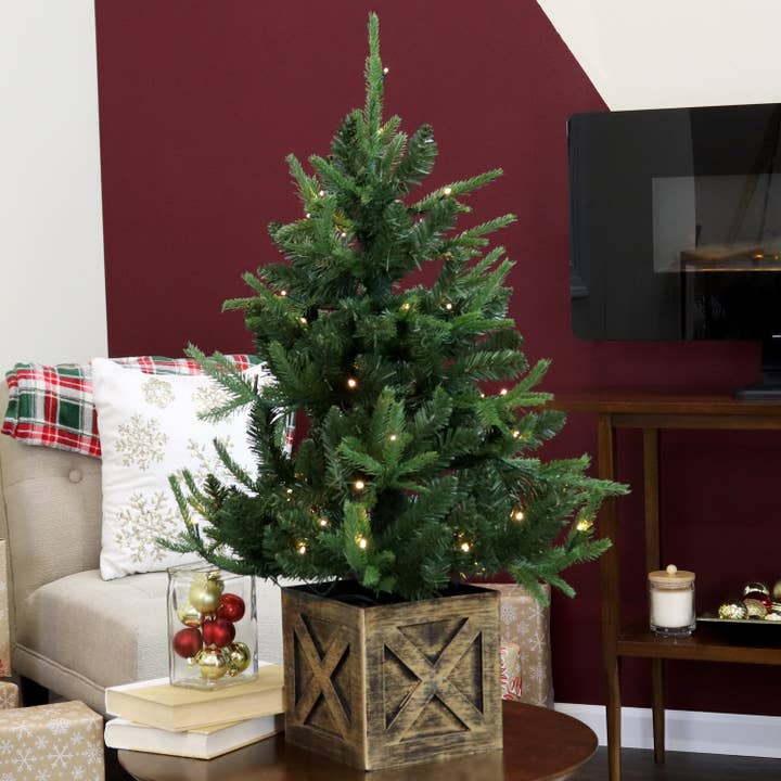 Sunnydaze Decor - Wholesale Artificial Christmas Tree - Sunnydaze Pre-Lit Farmhouse Fir Christmas Tree - 3'