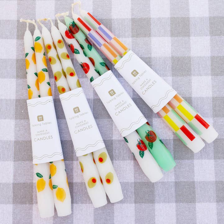 Talking Tables USA - Wholesale Tapered Candle/Candlestick - Olive Taper Dinner Candles - 2 Pack8