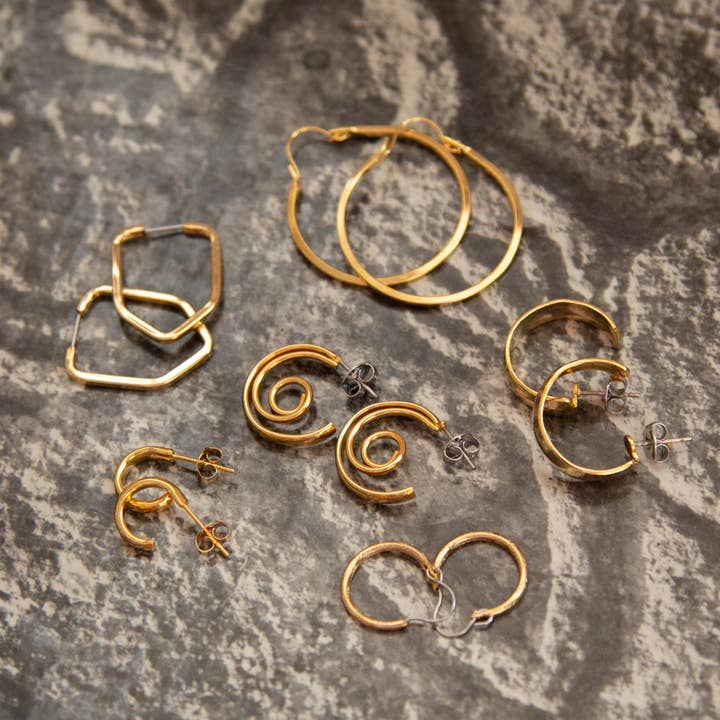 Kindred Objects - Wholesale Hoop Earrings - Vintage Gold Hoops - Variety