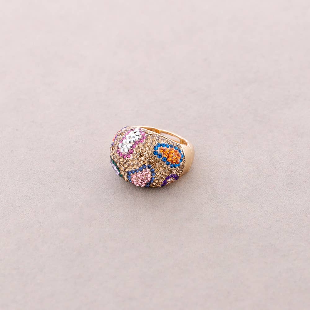 Sonata - Vendita all'ingrosso Anelli multidita - Anello elastico con cristalli metallici0