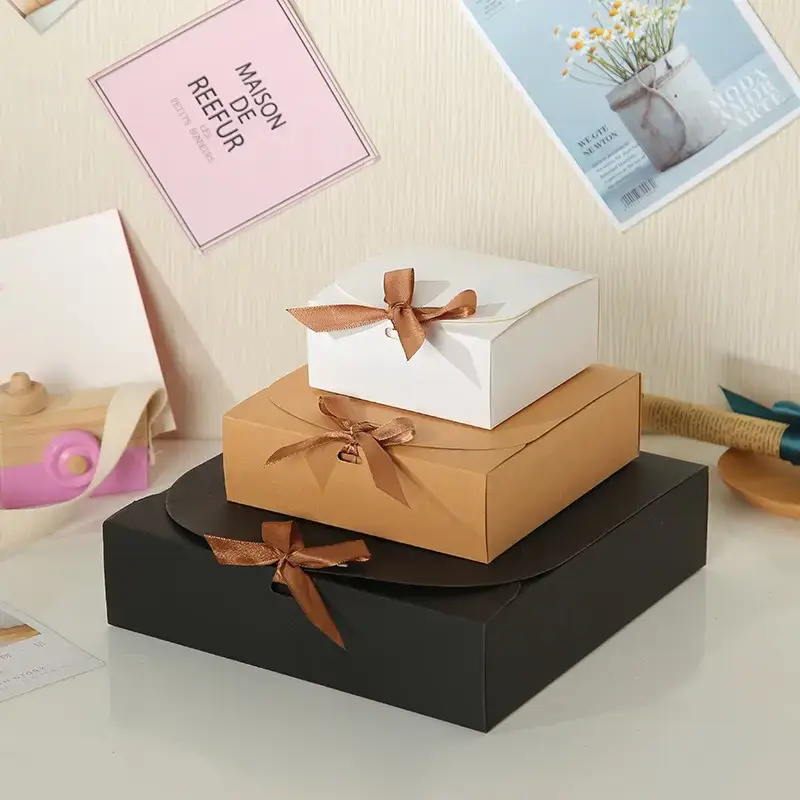 ByHome - Wholesale Gift Box - 24pcs, 5 colors 3 sizes Square Paper Gift Box w/ Ribbons4