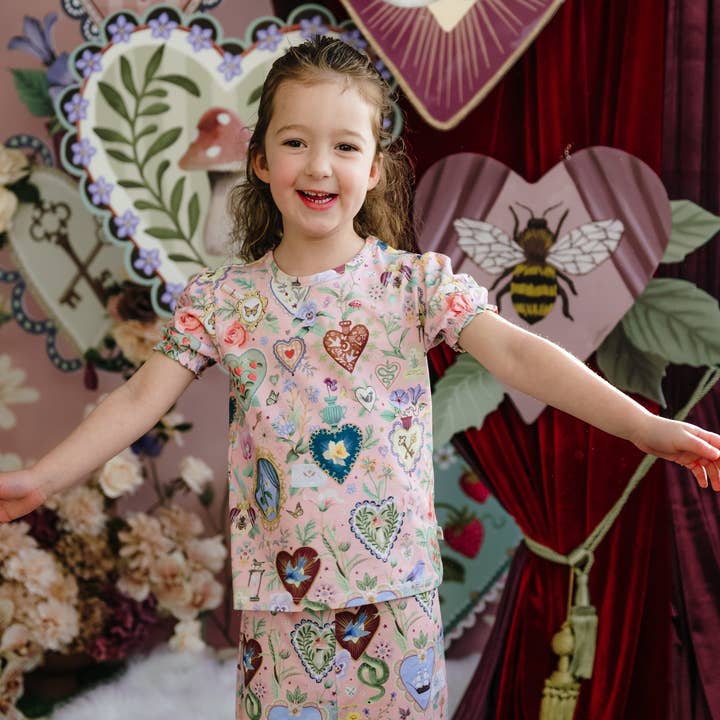 'All my Hearts' Plume Sleep Set - Parfait Pink and other Purchase Wholesale red velvet pjs. Free Returns & Net 60 Terms on Faire trending on Faire.