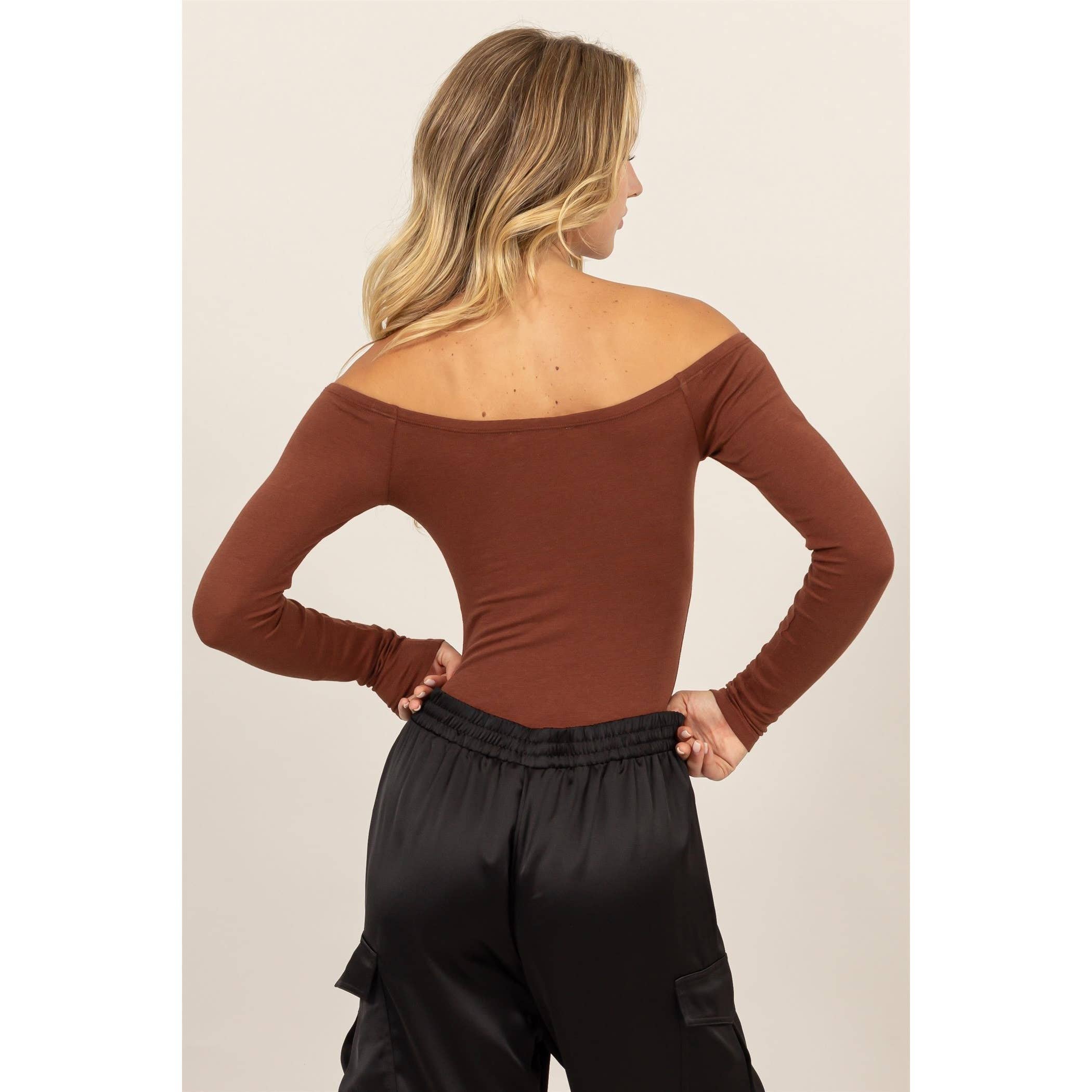 HYFVE - Wholesale Bodysuit - Women's - Off Shoulder Long Sleeve Bodysuit3