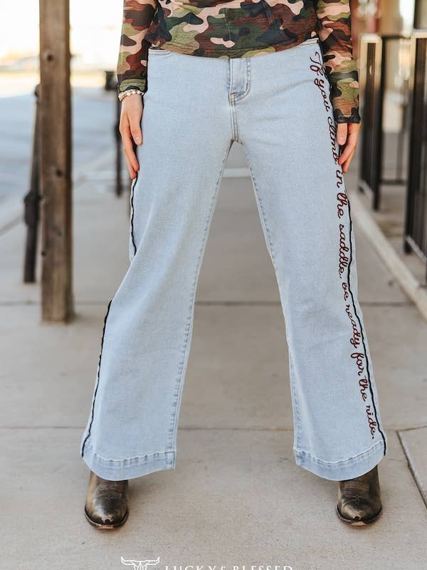 PlusLight Wash Stretch Denim High Rise WideLeg Jeans (31 in) for wholesale by LUCKY & BLESSED