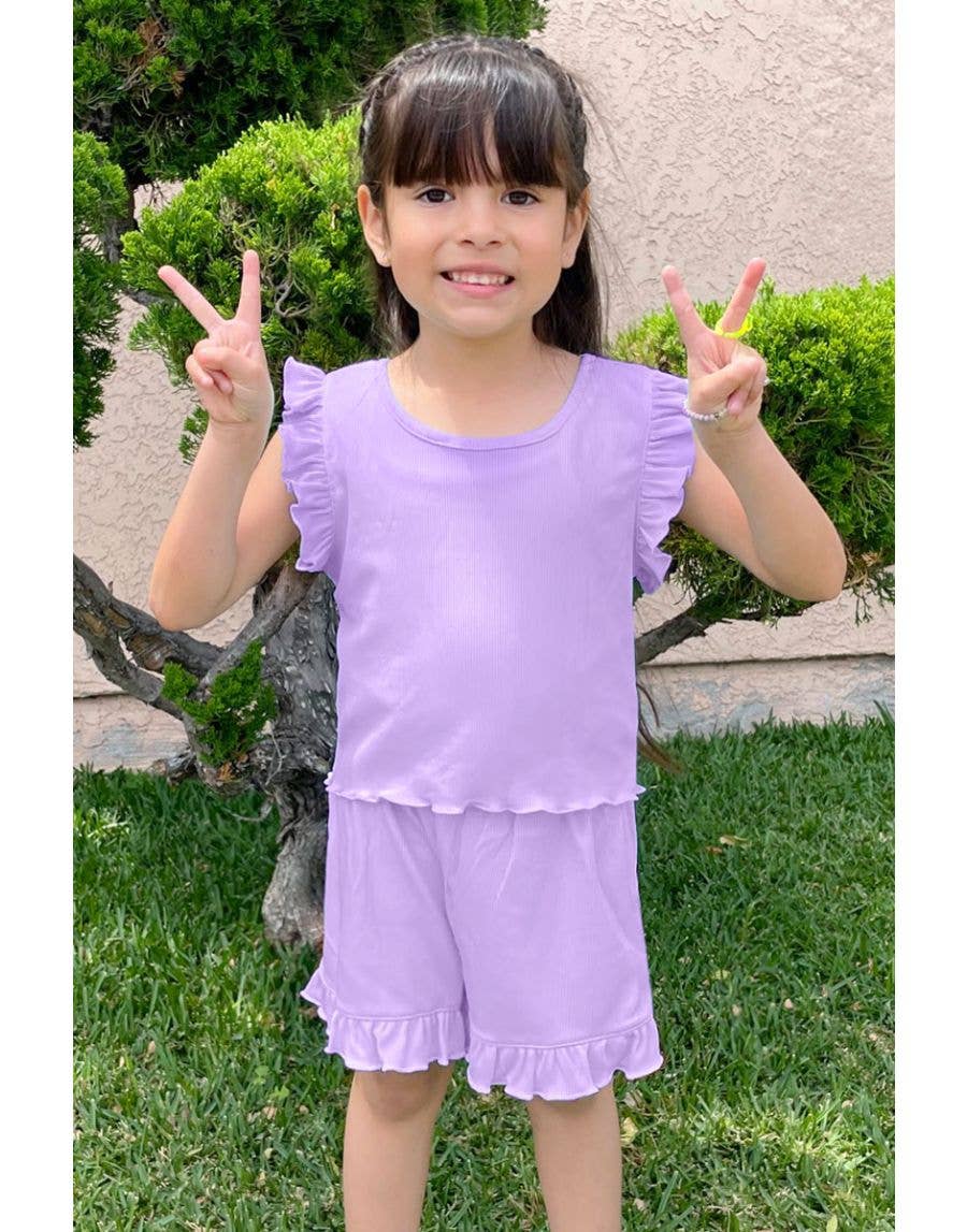 Cutie Patootie Clothing - Wholesale Top en short set - Kinderen - Cutie Patootie Clothing peuter 2-delige korte set met ruches1