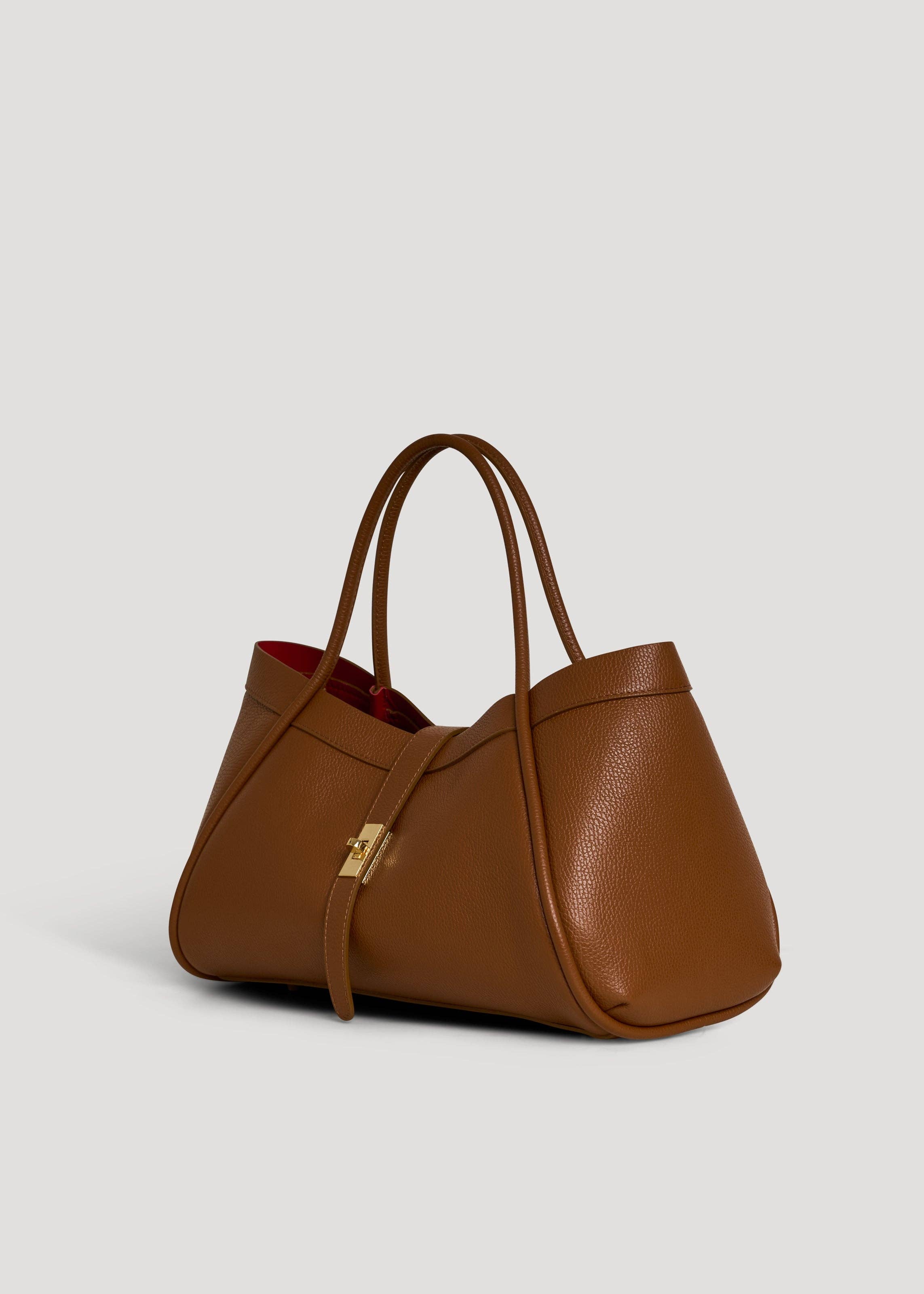 Voemièn – wholesale Väska med handtag – Dam – Mayfair-väska i tanfärgat Togo-läder1