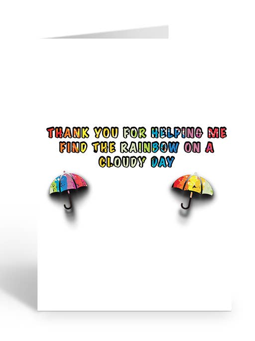 THANK YOU RAINBOW CLOUDY Greeting Card for wholesale by Two Brides Presents