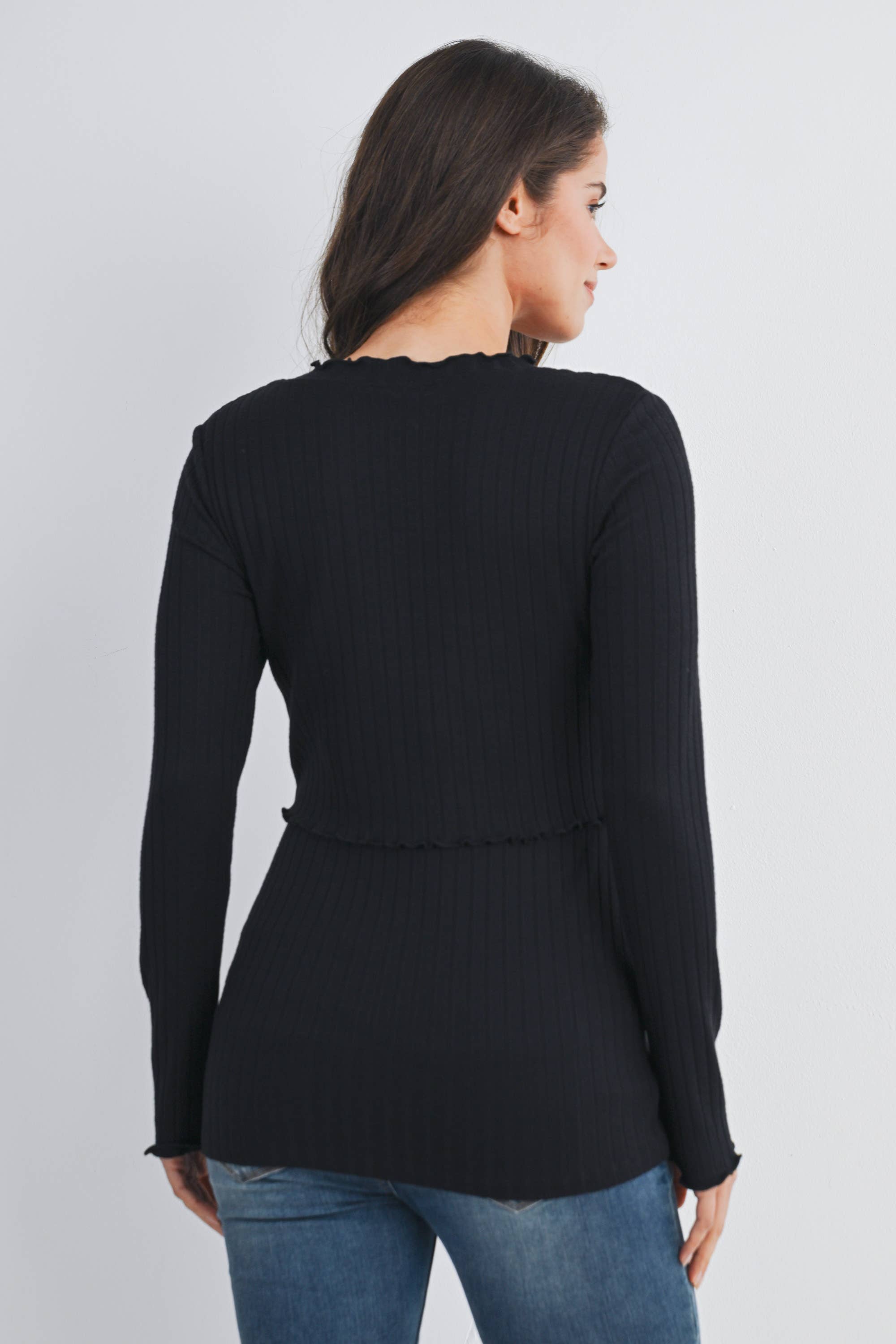 Hello Miz - Wholesale Nursing Top - Maternity - Ribbed Knit Long Sleeve Nursing Maternity Top16