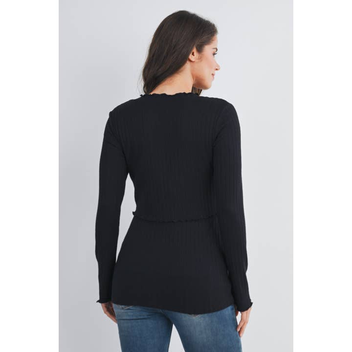 Hello Miz - Vendita all'ingrosso Maglia per allattamento - Maglia a Maniche Lunghe Premaman per Allattamento a Coste16