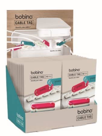 Kabel Tag - Counter Display - 24 st VARMA FÄRGER för wholesale av Bobino