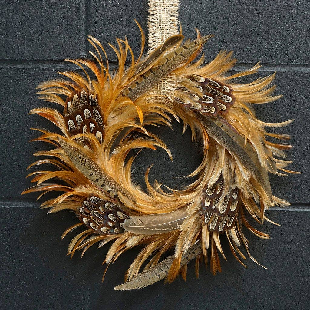 Zucker Feather Products - Wholesale Wreath - Natural Hackle and Pheasant Feather Wreath4
